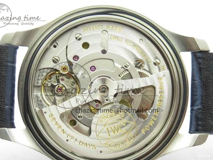 MIROTIME 0124 Supportive Big Pilot IW501008 “Boutique London” SS ZF Best Edition Blue Dial on Blue Leather Strap A 7106